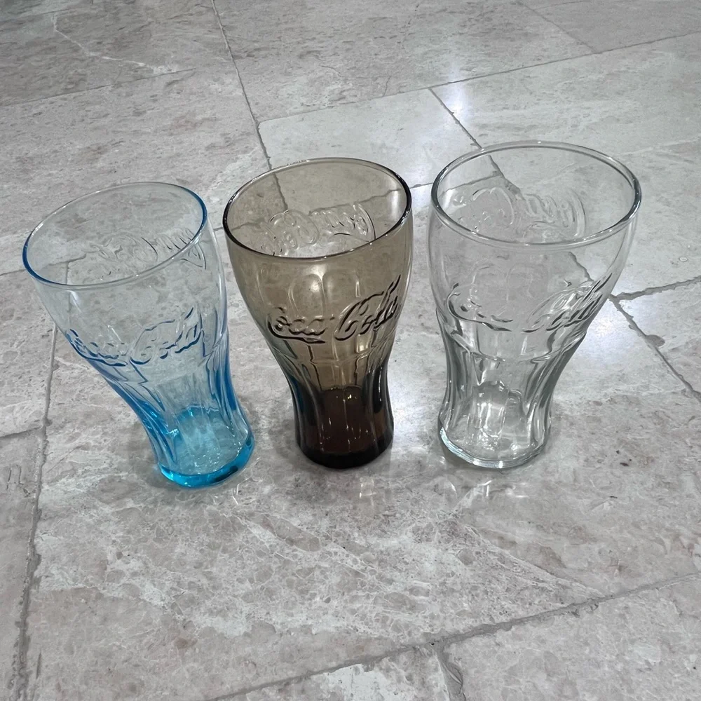 Coca Cola Coke Glassware Drinkware Vintage - set of 3